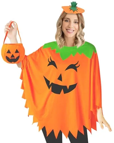 Pumpkin Poncho Costume for Women
